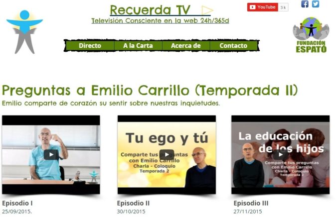 Recuerda TV publica varias charlas de Emilio Carrillo